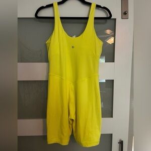Yellow lululemon align bodysuit 8” size 8.